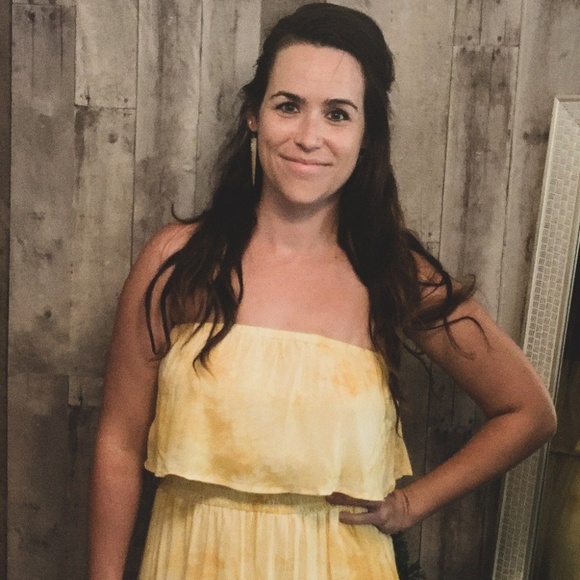 Yellow - Tie-dye Strapless Maxi - Picture 2 of 2